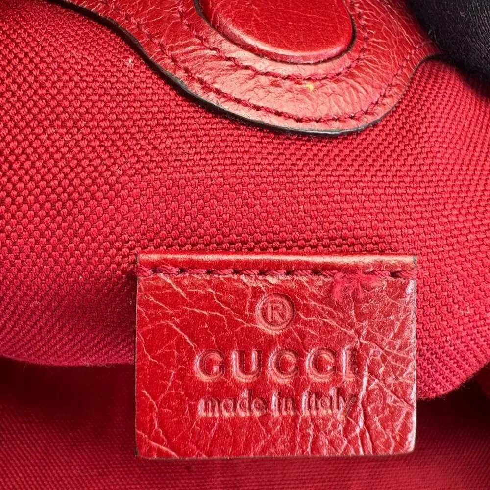 Gucci Morpheus Large Distressed Red Leather Hobo